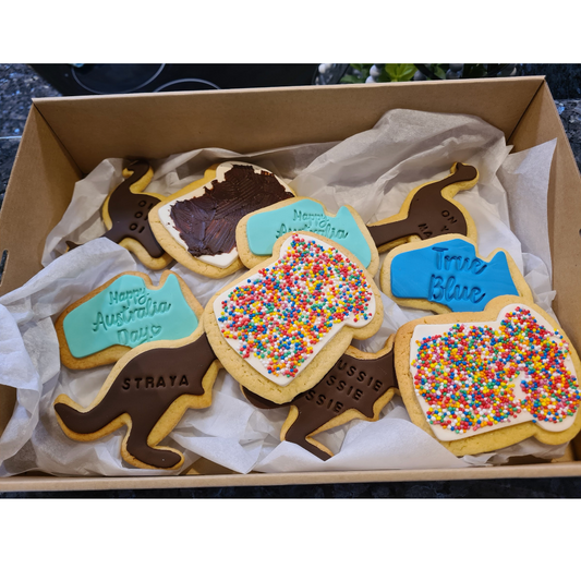 Australia Day themed cookie boxes