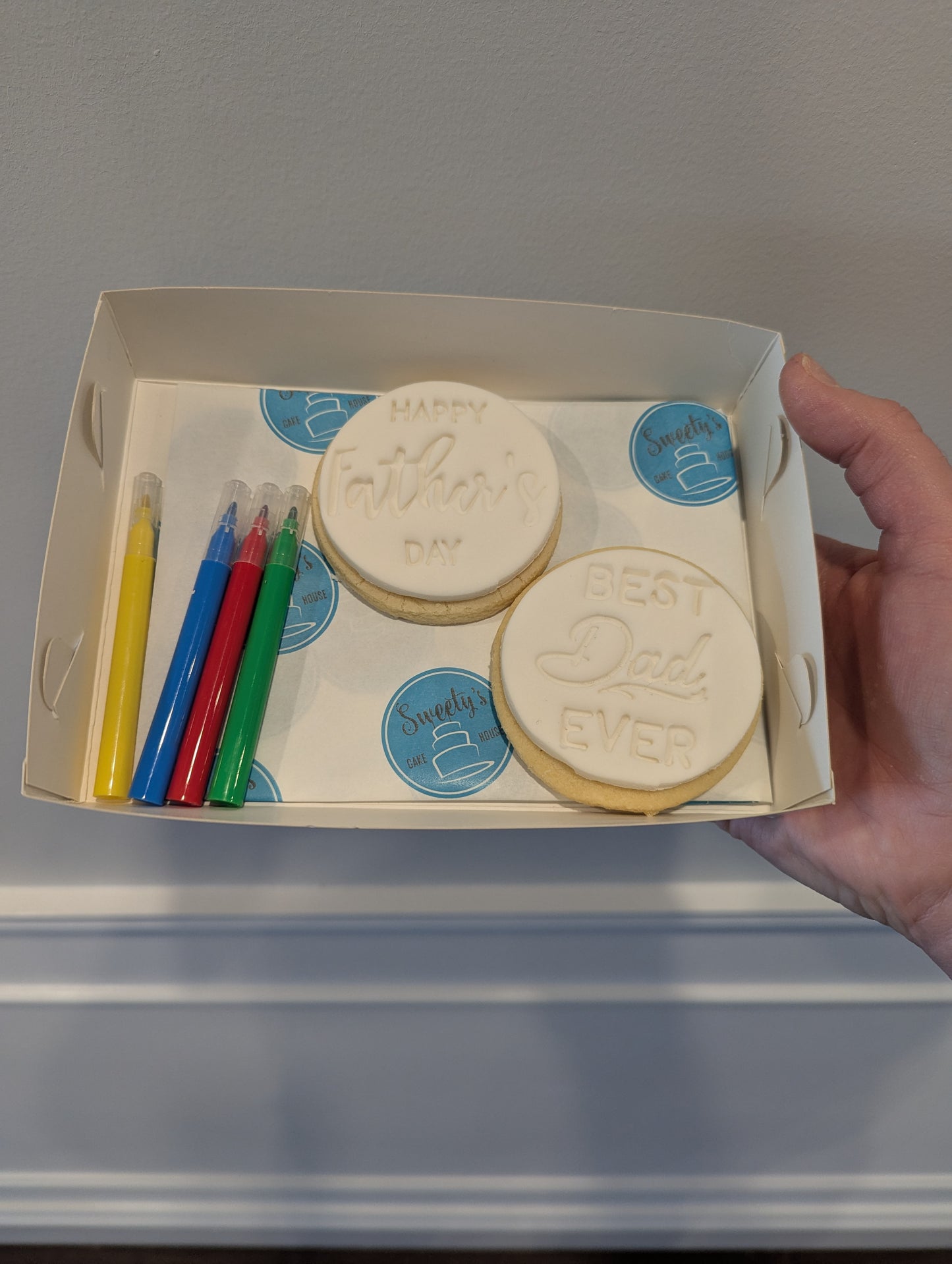 Father's day kids cookie colouring